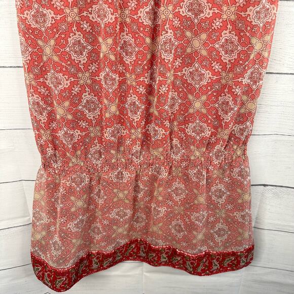 Mng Mango Suit Womens size 6 Drop Waist Sleeveless Beaded Day Mini Dress Red - Picture 8 of 11